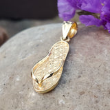 14k Yellow Gold Flip Flop Pendant GPD-19967