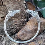 Bronze Viking Style Horse Head Cuff Bracelet DEJ-24476