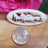 Celluloid Antique Hand Carved Horse Pin - 1920's  DEJ-24473