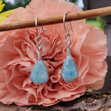 Sterling Silver Larimar Dangle Earrings SSJ-13214