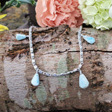 Sterling Silver Larimar Dangle Anklet SSJ-13216