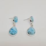 Sterling Silver Larimar Dangle Earrings SSJ-13213