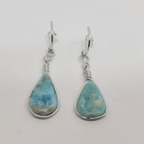 Sterling Silver Larimar Dangle Earrings SSJ-13214