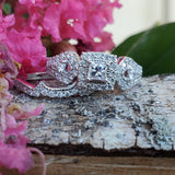 14K White Gold 1 CTW Square Diamond Halo Filigree Bridal Set DBS-22841