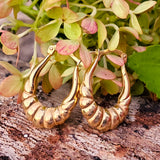 14k Yellow Gold Medium Hoop Earrings GER-23555