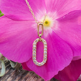 14K Yellow Gold Diamond Paperclip Pendant DPD-26873