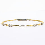 14k Yellow Gold Diamond Bezel Flex Bangle Bracelet DBR-23154