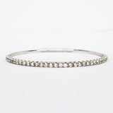 14k White Gold Diamond Line Flex Bangle Bracelet DBR-23153