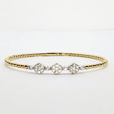 14k Yellow Gold Diamond Hexagon Flex Bangle Bracelet DBR-23152