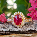 14k Yellow Gold Diamond & Ruby Ring DCR-24720