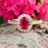 14k Yellow Gold Diamond & Ruby Ring DCR-24722