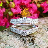 14K White Gold Diamond Ring Guard DWB-24709