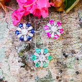 14k White Gold Diamond & Emerald Cluster Pendant -  DPD-26897