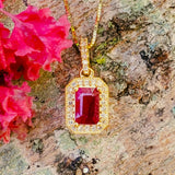 14K Yellow Gold Ruby &  Diamond Pendant  DPD-26894