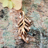 14K Rose Gold Diamond Feather Pendant DPD-26901