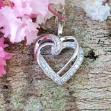 Sterling Silver Lab Grown Diamond Heart Pendant SDM-11277