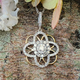14K Yellow & White Gold Diamond Cluster Pendant DPD-26902
