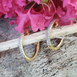 14K Yellow Gold Diamond Huggie Earrings DER-25989