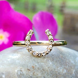 10k Yellow Gold Diamond Horseshoe Ring DFR-26074