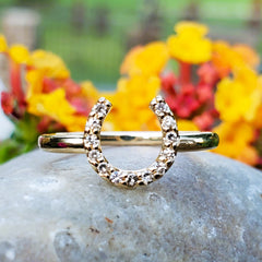 10k Yellow Gold Diamond Horseshoe Ring DFR-26074 – Heritage