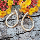 14k Yellow Gold .50ctw Diamond Wrap Hoop Earrings  DER-26037