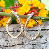 14k Yellow Gold .50ctw Diamond Wrap Hoop Earrings  DER-26037
