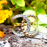 14k Yellow & White Gold Diamond Double Horseshoe Ring DFR-26073