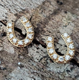 14k Yellow Gold .33ctw Diamond Horse Shoe Earrings  DER-26039