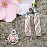 14k White & Rose Gold Pink Diamond Earrings -  DER-25991