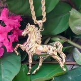 14k Yellow Gold Large Walking Horse  GCM-21882