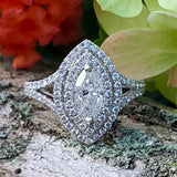 14K White Gold Marquise Shape Diamond Ring DSR-23774