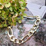 14K Yellow Gold 10mm Figaro Bracelet  GBR-21026