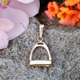 14k Yellow Small Stirrup Pendant with Chain GPD-19988