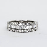 Platinum .83 ctw Baguette & Round Diamond Band  DWB-24734