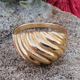 14K Yellow Gold Dome Ring DEJ-24502