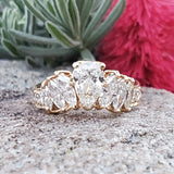 14K Yellow Gold Pear & Marquise Diamond Ring DEJ-24504