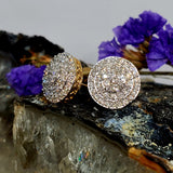 14k Yellow Gold Diamond Cluster Halo Earrings DER-26008