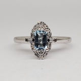 10K White Gold Aquamarine & Diamond Ring DCR-24746