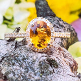 10k Yellow Gold Oval Citrine Ring DCR-24743
