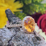 10k Yellow Gold Oval Citrine Ring DCR-24743