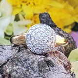 14K Yellow Gold Round Diamond Cluster Ring DSR-23791
