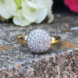 14K Yellow Gold Round Diamond Cluster Ring DSR-23791