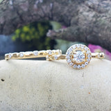 14k Yellow Gold Diamond Halo Wedding Set  DBS-22924