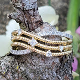 10K Yellow & White Gold Swirl Diamond Ring DFR-26080
