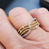 10K Yellow & White Gold Swirl Diamond Ring DFR-26080