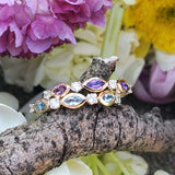 10K Yellow Gold Amethyst & Diamond Band DWB-24744