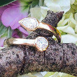 14K Yellow Gold Two Diamond Open Ring DFR-26081