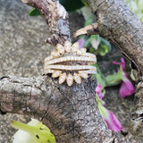 14K Yellow Gold Diamond Tiara Style Band - DWB-24739