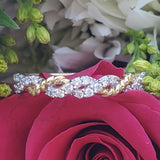 14K White &Yellow Gold Diamond & Rope Twist  Band DWB-24740