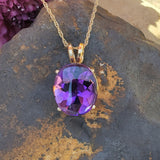 14k Yellow Gold  Amethyst  Pendant - GPD-20002